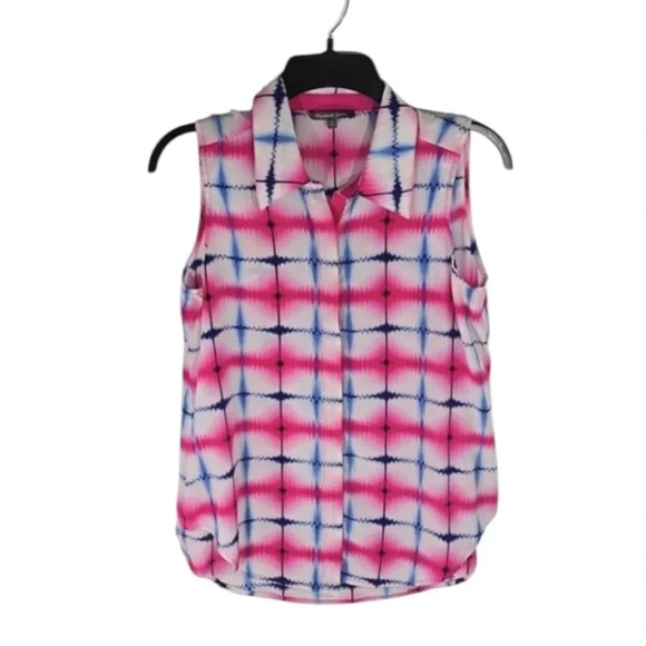 {Michael Stars} Womens Tie Dye Sleveless Button-Down Blouse - Size S - Picture 1 of 11